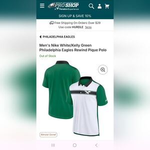 Men's Nike White/Kelly Green Philadelphia Nike Men's Green and White Polo Shirt